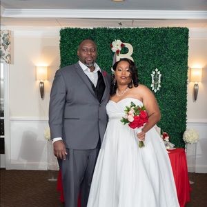 Ruched Empire Waist Plus Size Wedding Dress